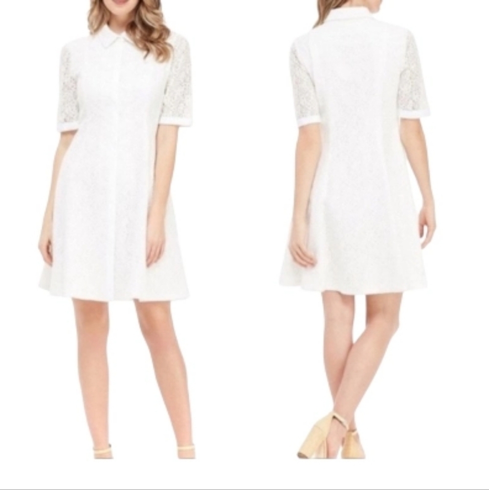Gal Meets Glam Leighton Ivory White Lace ShortSleeve Dress sz 4